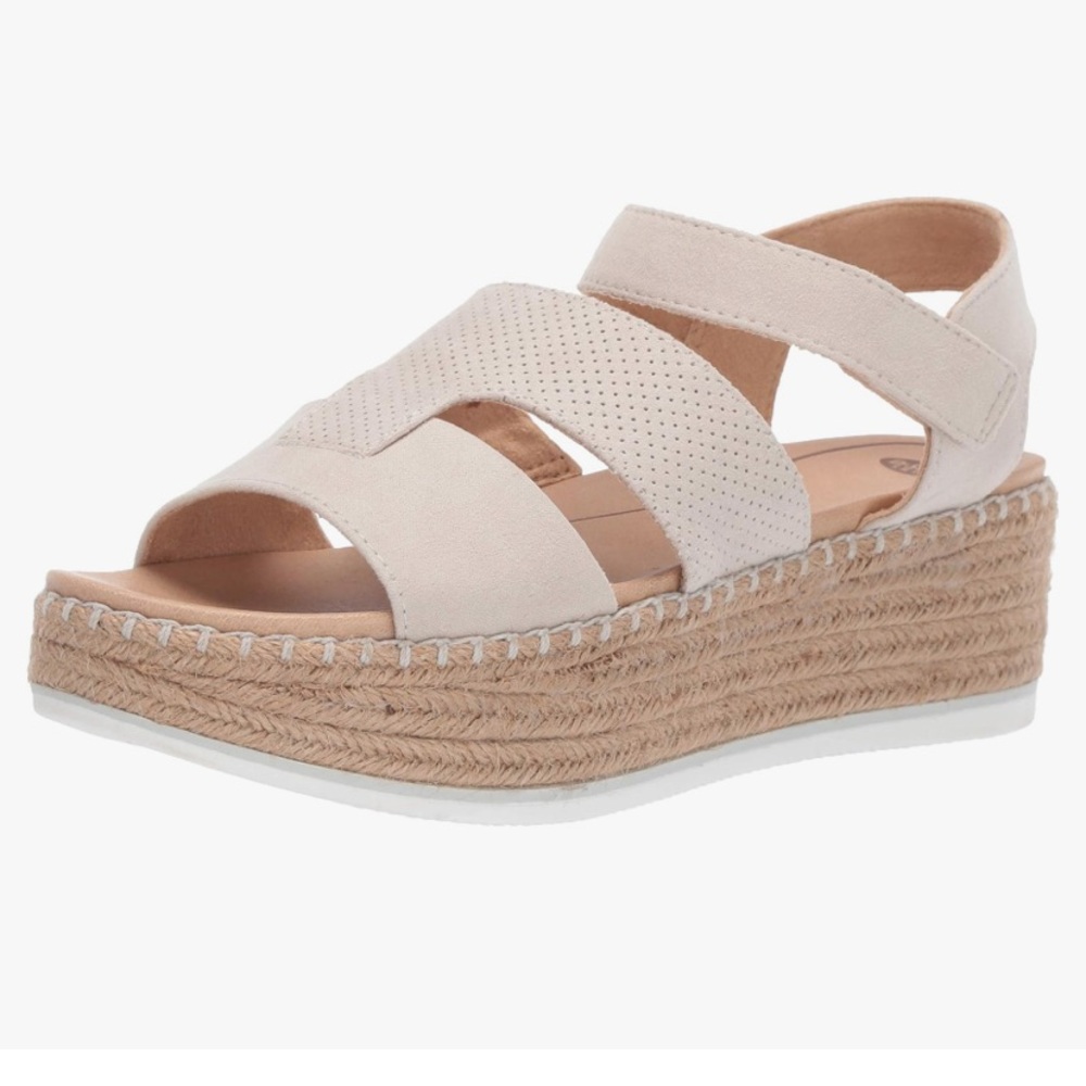 Dr. Scholl's Women's Chill Espadrille Wedge Sandal oyster 8 Good condition